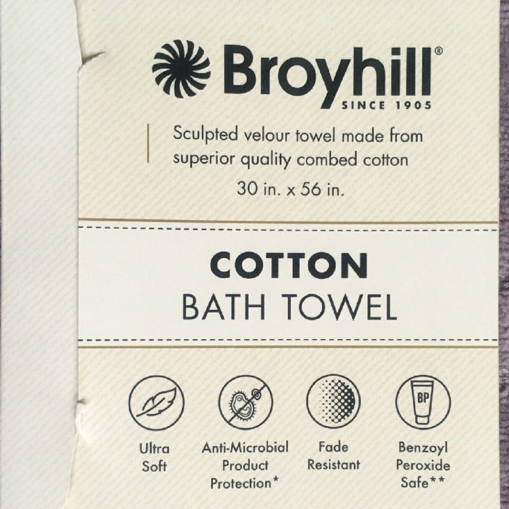 3 new LAVENDER Broyhill Jacquard Textured Velour 100% Cotton Bath Towels THICK - Picture 2 of 5
